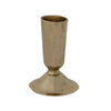 Gold color iron candle holder on a white background