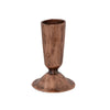 Copper-colored iron candle holder on a white background