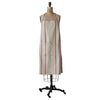 Striped apron on a mannequin against a white background