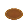 Brown platter with decorative edge on a white background