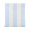 Blue and white striped paper table runner on a white background