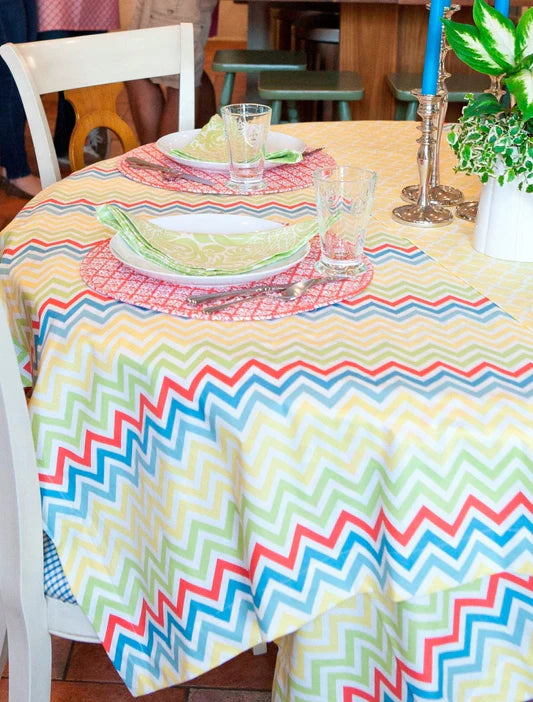 Table Cloth 70X90 Chevron Butter