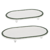 Green Beaded Edge Oval Riser Tray (Set of 2)