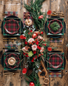 Green Plaid Christmas 10" Square Dinner Plates