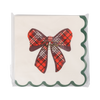 Plaid Bow Christmas Cocktail Napkins