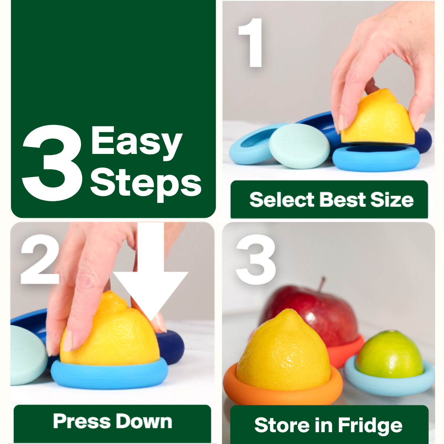 Reusable Silicone Food Savers – Ice Blue (Set of 5)