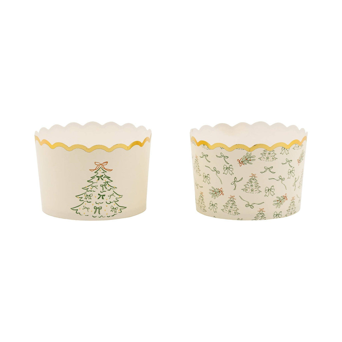 Foil JUMBO Green Sketched Trees 8 oz Baking Cups