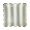 Green Ticking Stripe 10" Paper Dinner Plates