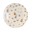 Package of round paper plates with 'OH BABY!' text on a white background