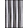 Black and white striped towel on a white background