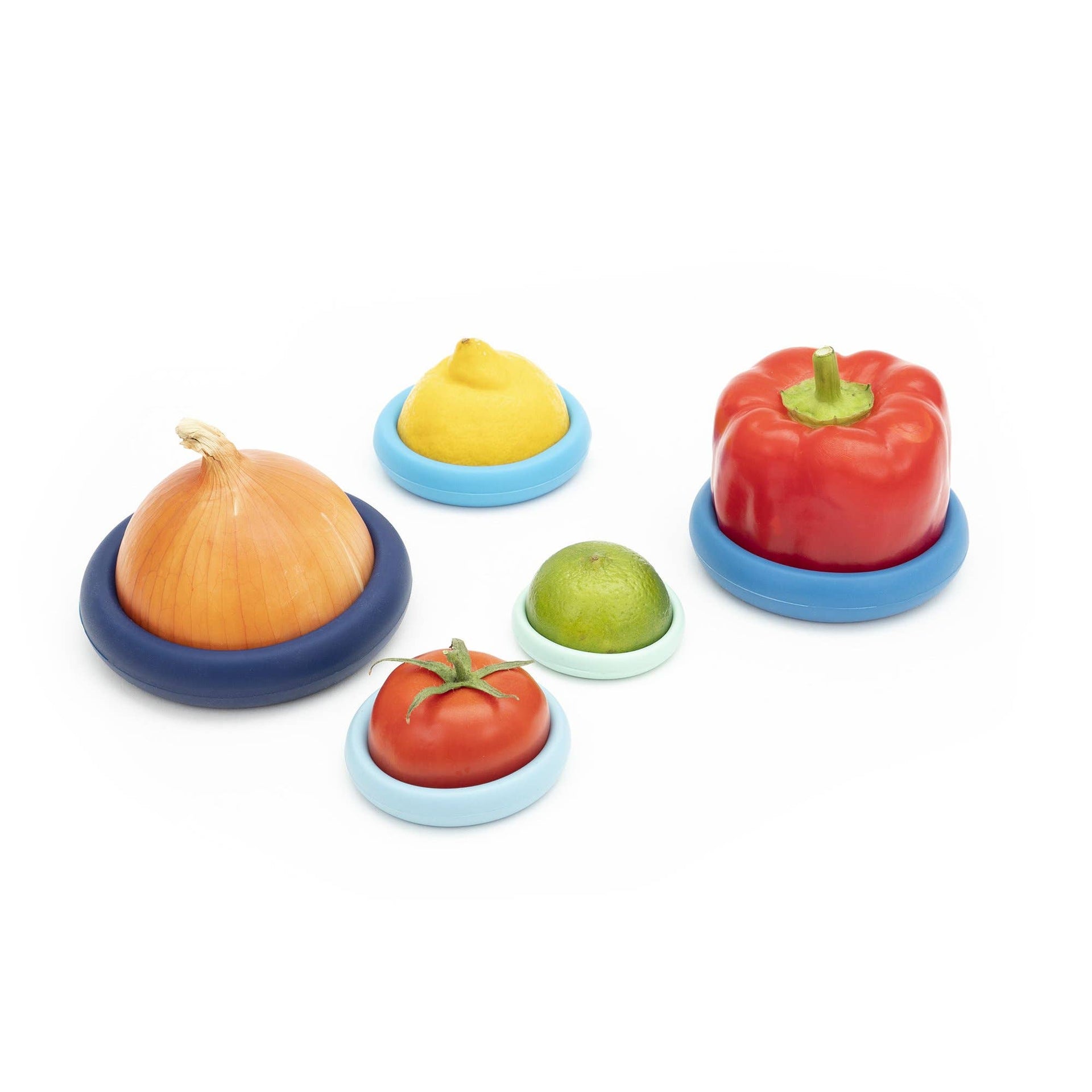 Reusable Silicone Food Savers – Ice Blue (Set of 5)