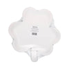 White paper plates on a white background