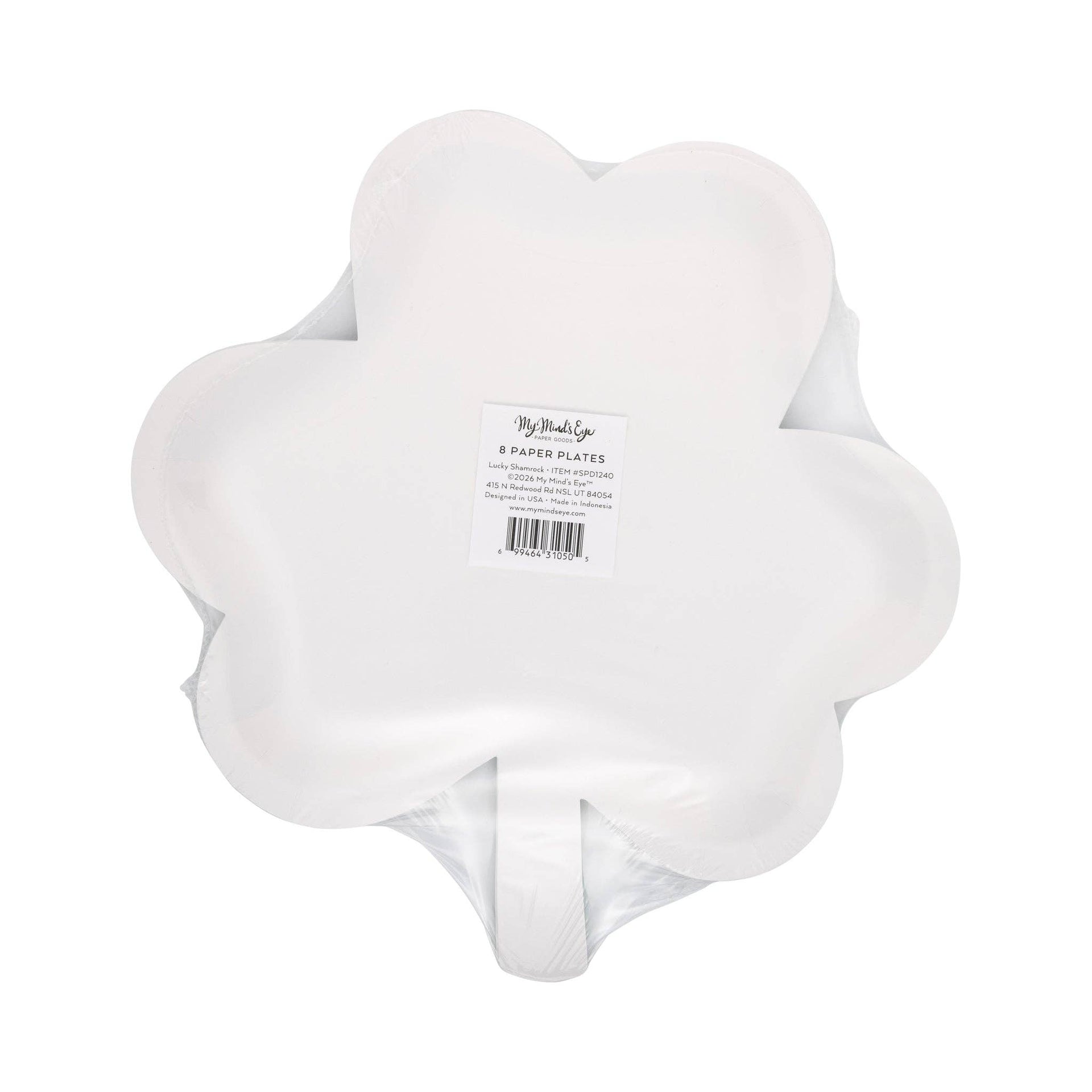 White paper plates on a white background