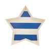 Star-shaped tray with blue stripes on a white background