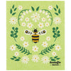 Green dishcloth with bee and flower design, featuring the 'Ecologie danica' brand.