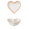 Stoneware Heart Shaped Bowls with Colored Rims