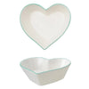 Stoneware Heart Shaped Bowls with Colored Rims