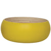 Bamboo Bowls w/ Natural Finish Inside, Matte Pink & Yellow, Set of 2