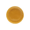 Stoneware Fluted Plate, Reactive Glaze, Mustard Color (Each One Will Vary)
