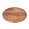 Wooden tray with a natural finish on a white background