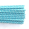 Paper Straw Blue, Pastel Swiss Dot 25Ct