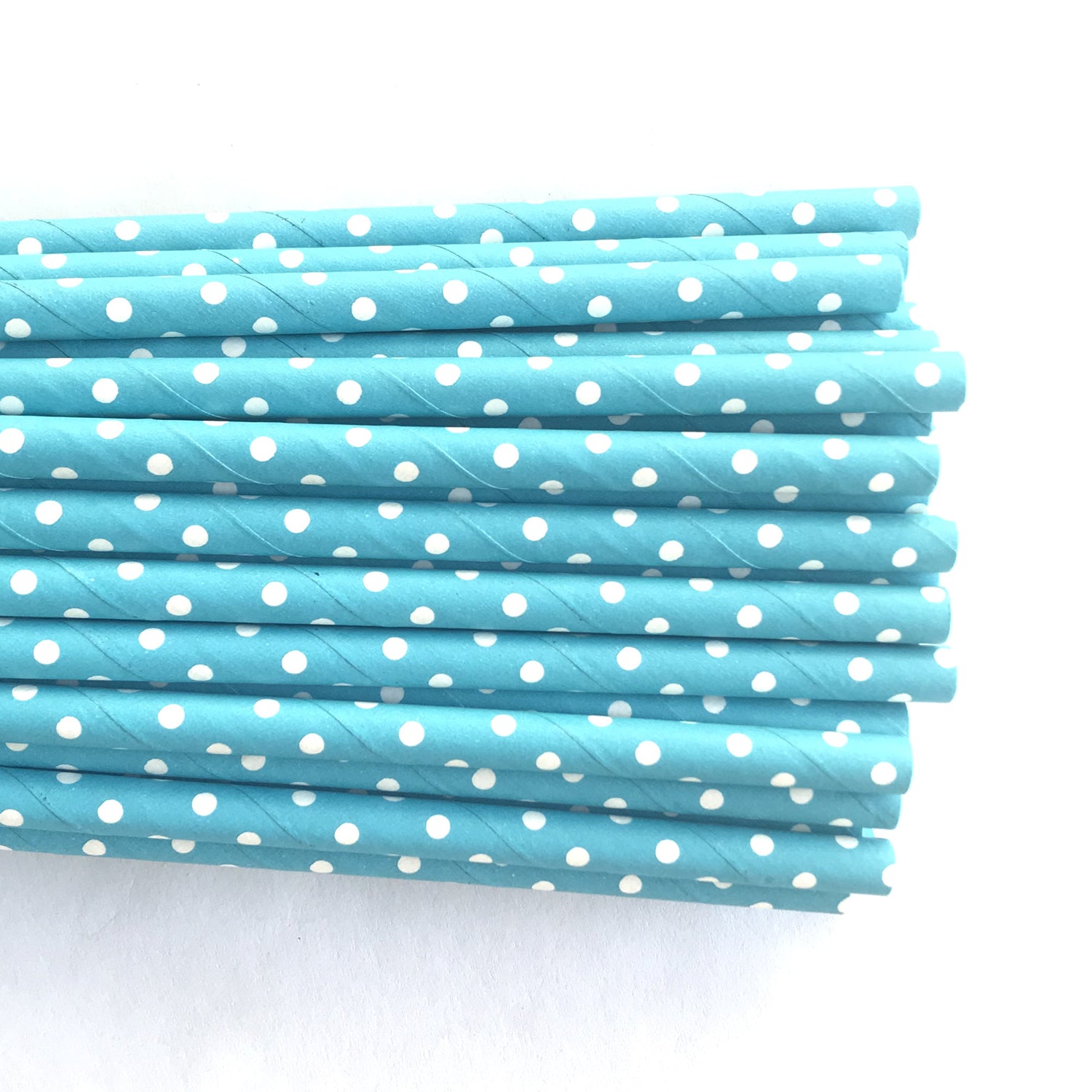 Paper Straw Blue, Pastel Swiss Dot 25Ct