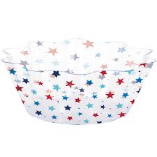 8" Patriotic Plastic Fluted Bowl