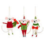 Holiday Mice w/Sweets Ornaments