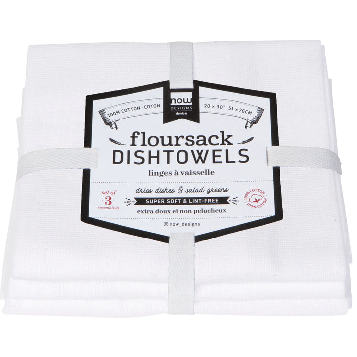 White Floursach Dishtowels Set of 3