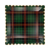 Green Plaid Christmas 10" Square Dinner Plates