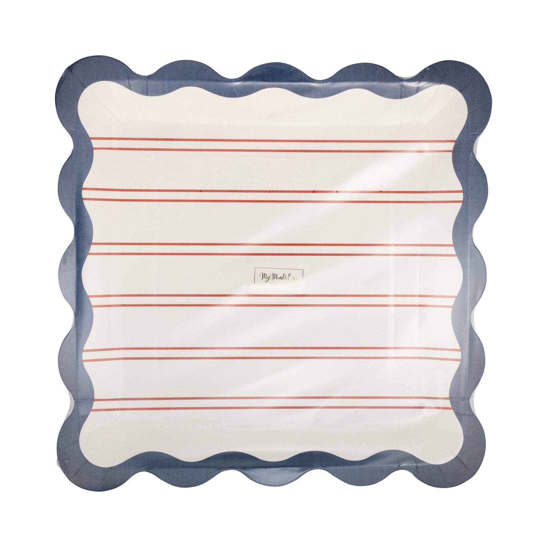 HAM1244 - Red Stripes Paper Plate - 11"