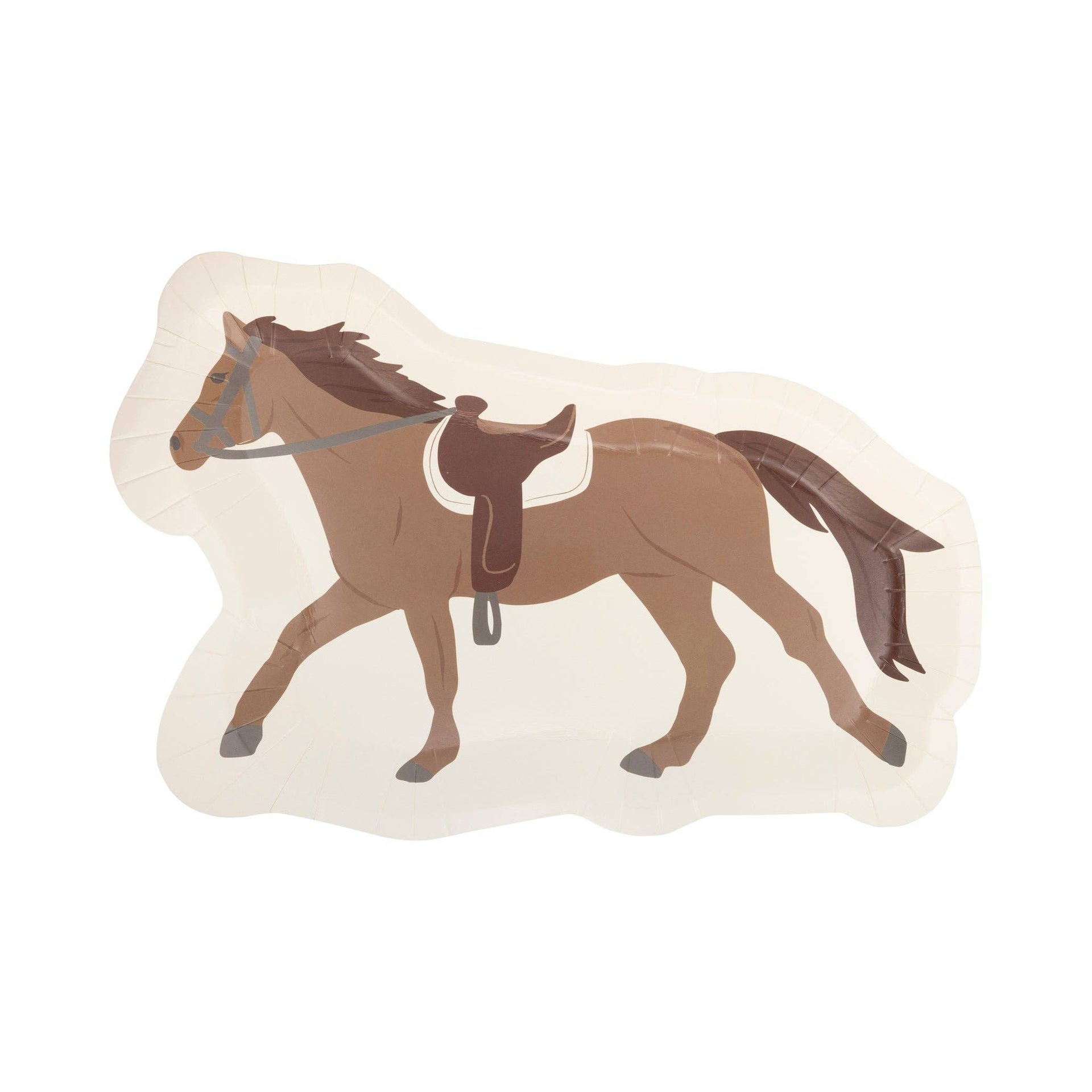 Horse paper plate on a white background