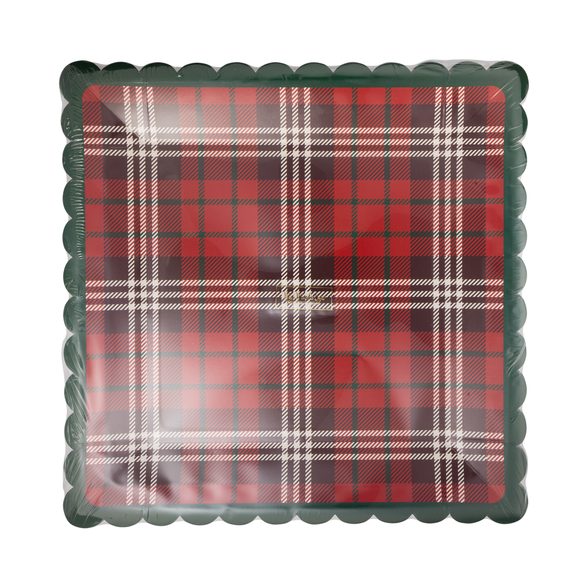 Red Plaid 10" Square Paper Dinner Plates