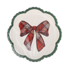 Plaid Bow Christmas 8" Paper Salad Plates