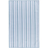 Striped blue and white towel on a white background