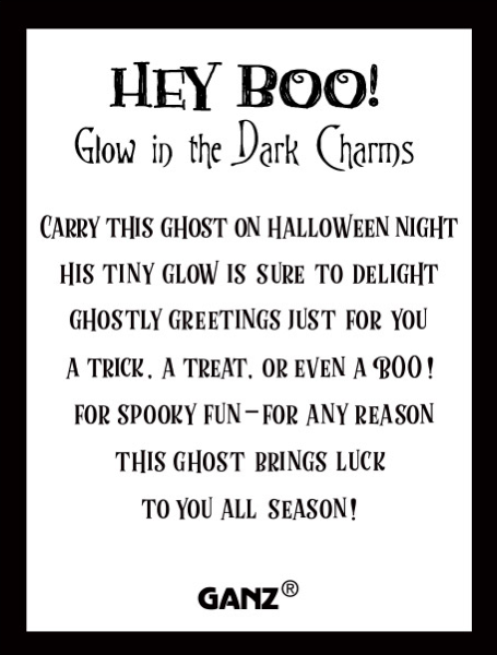 Hey Boo! Glow in the Dark Ghost Charm