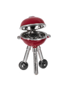 Red miniature grill charm with a white background