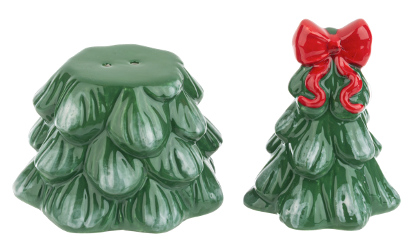 Christmas Tree with Bow Stacking Salt & Pepper Shakers (1 pair)