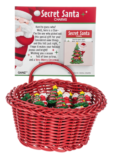 Secret Santa Charms in a Basket