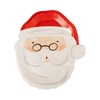 Santa Face Shaped Paper Plates with Gold Foil