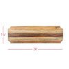 Wooden serving board with dimensions 7.5" x 24" on a white background