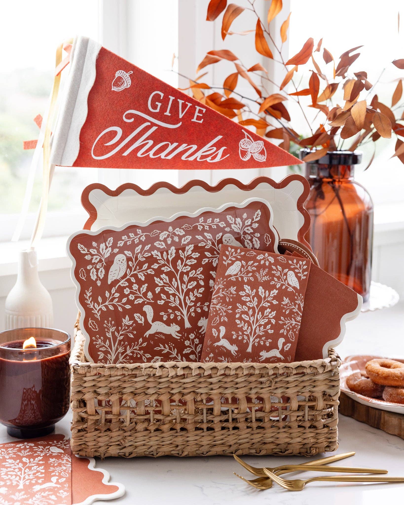 Rust Ric Rac Paper Plates