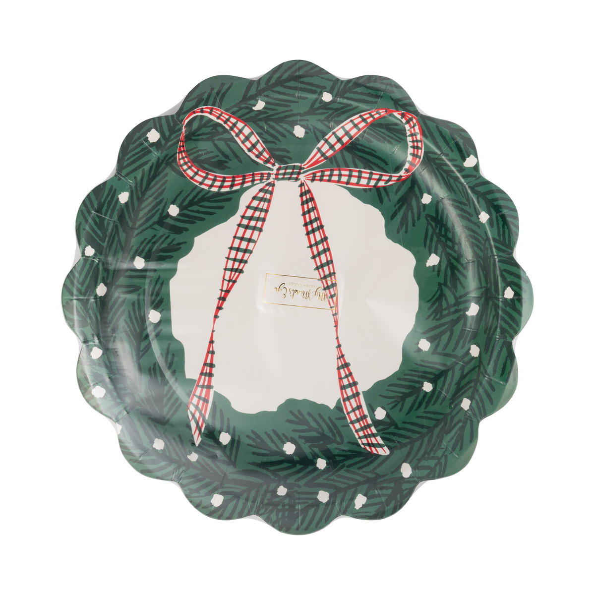 Wreath Shaped Christmas Paper Salad Plates