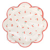Decorative plate with cherry pattern on a white background