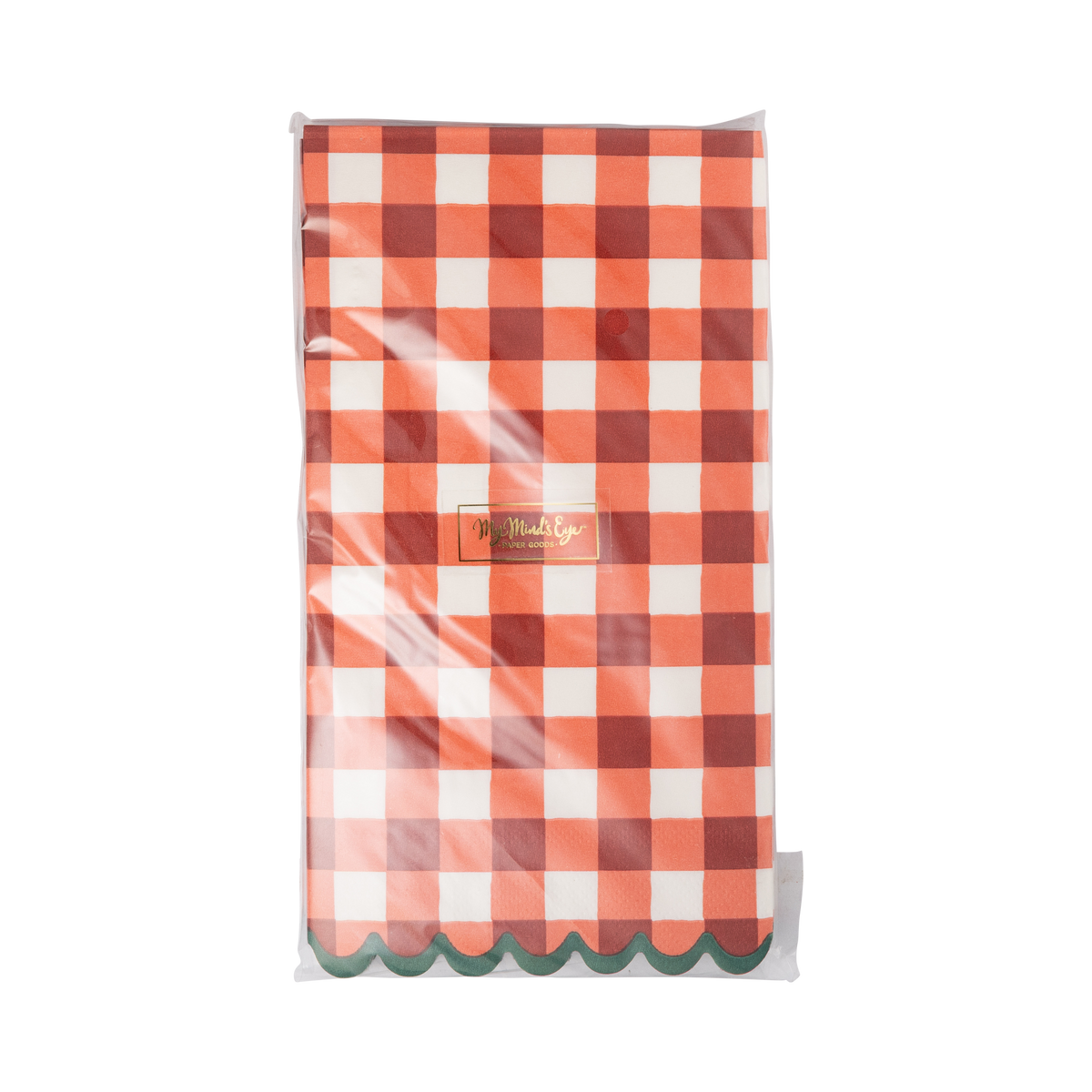 Large Red Gingham Christmas Paper Dinner Napkins
