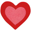 Red heart with a pink center on a white background