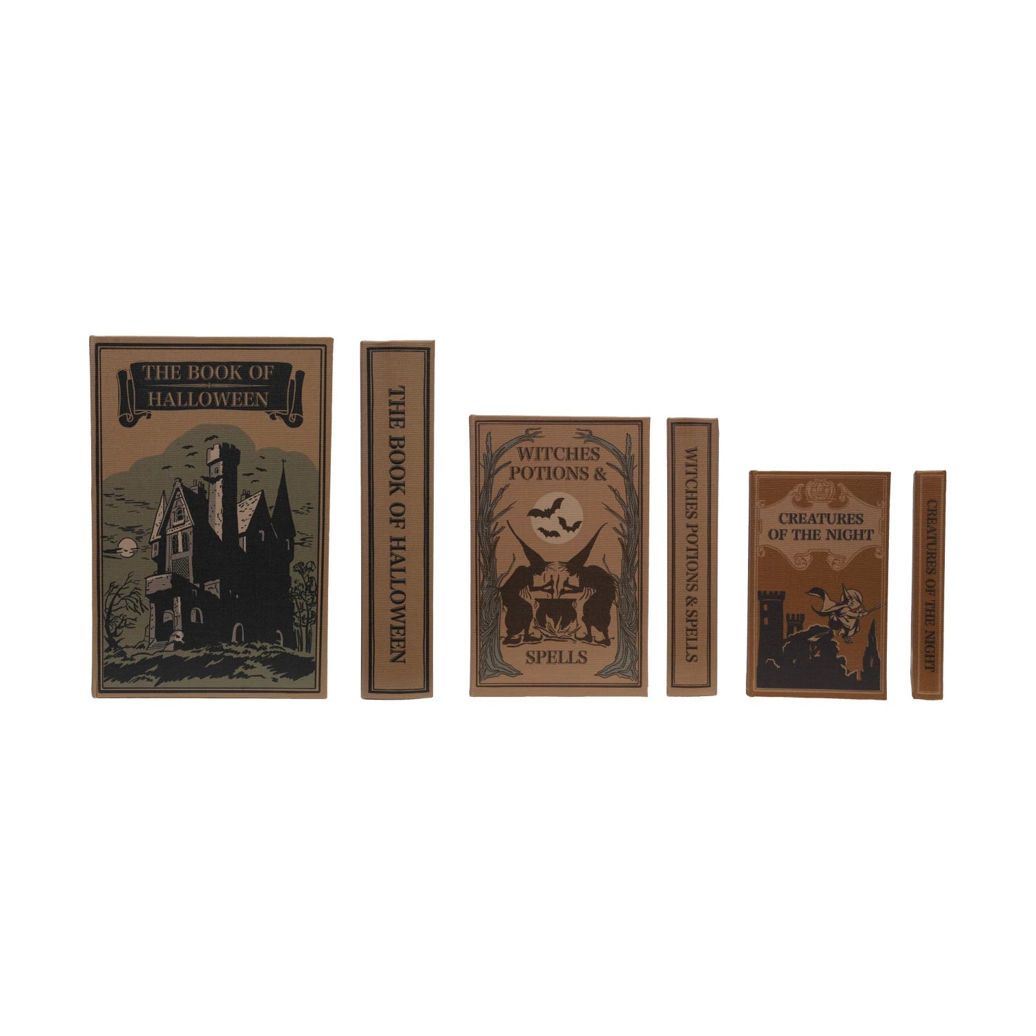 MDF & Linen Halloween Themed Book Storage Boxes