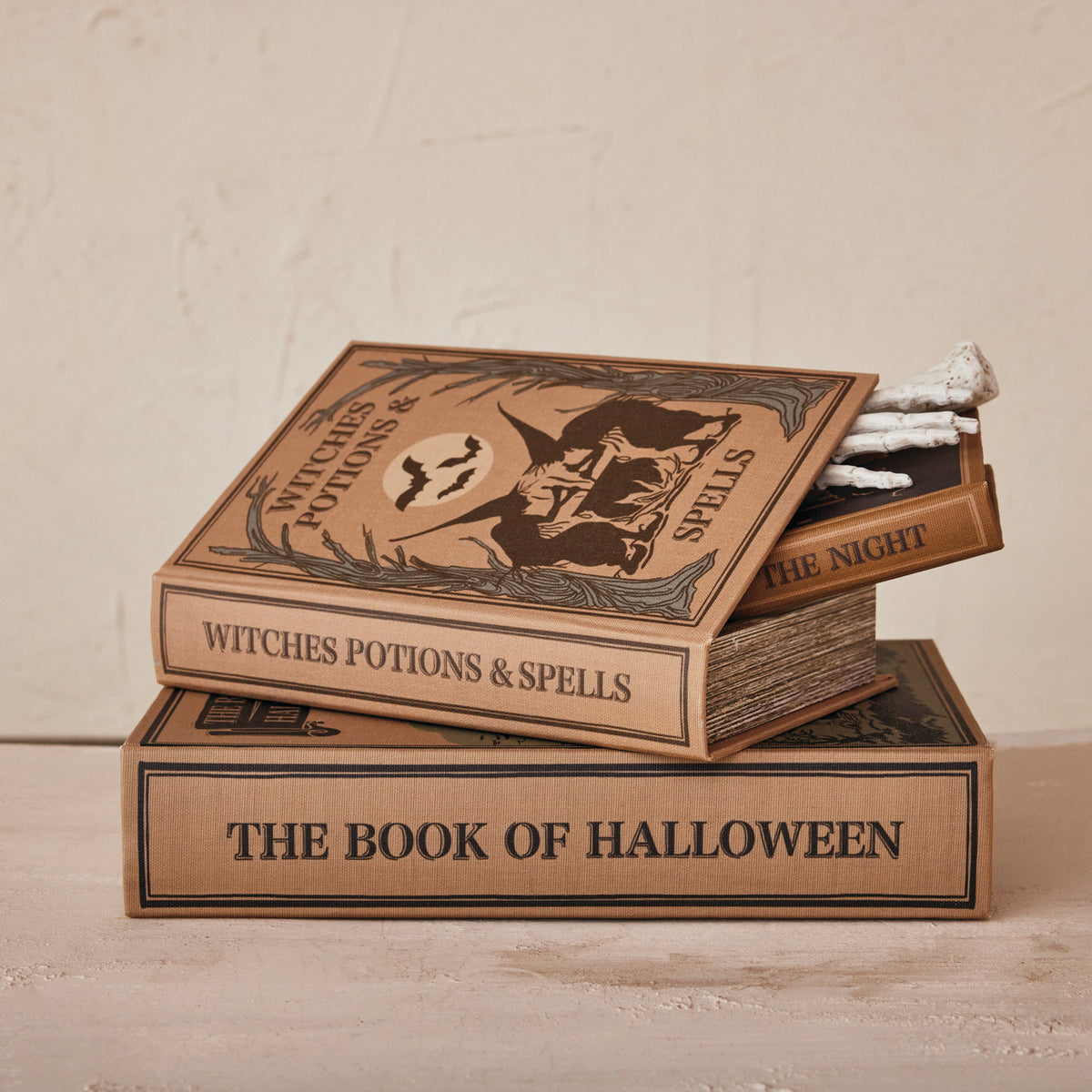 MDF & Linen Halloween Themed Book Storage Boxes