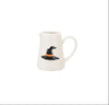 White halloween mug with witch hat design on a white background