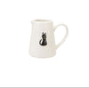 White halloween mug with black cat design on a white background